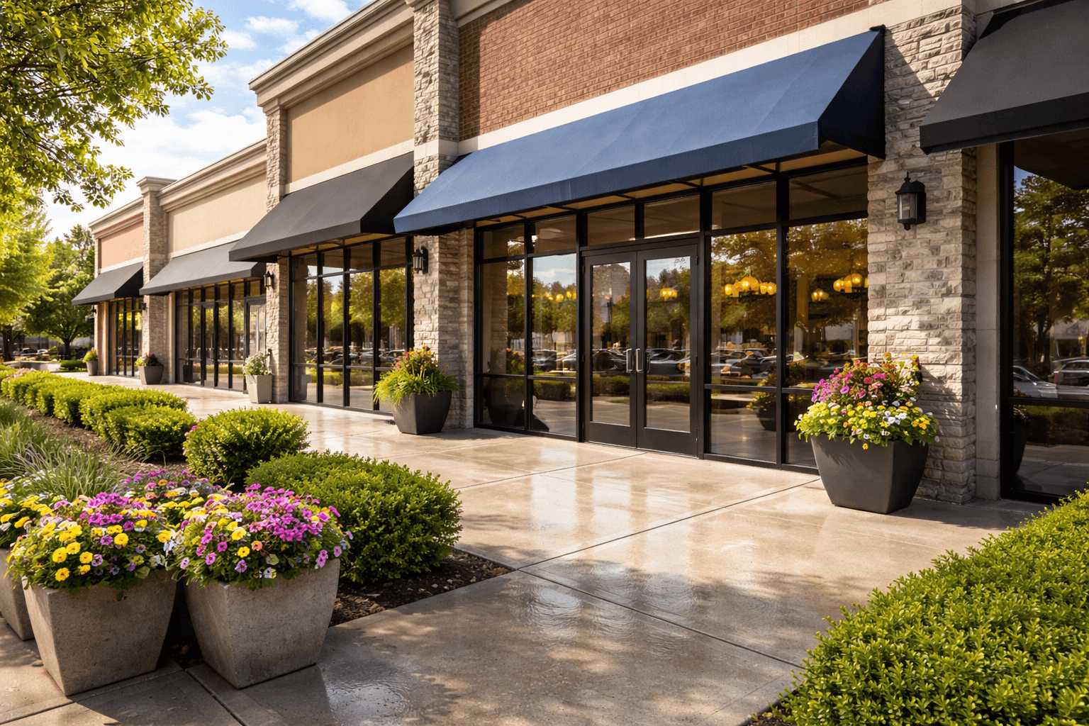 Commercial storefront and entryway cleaning